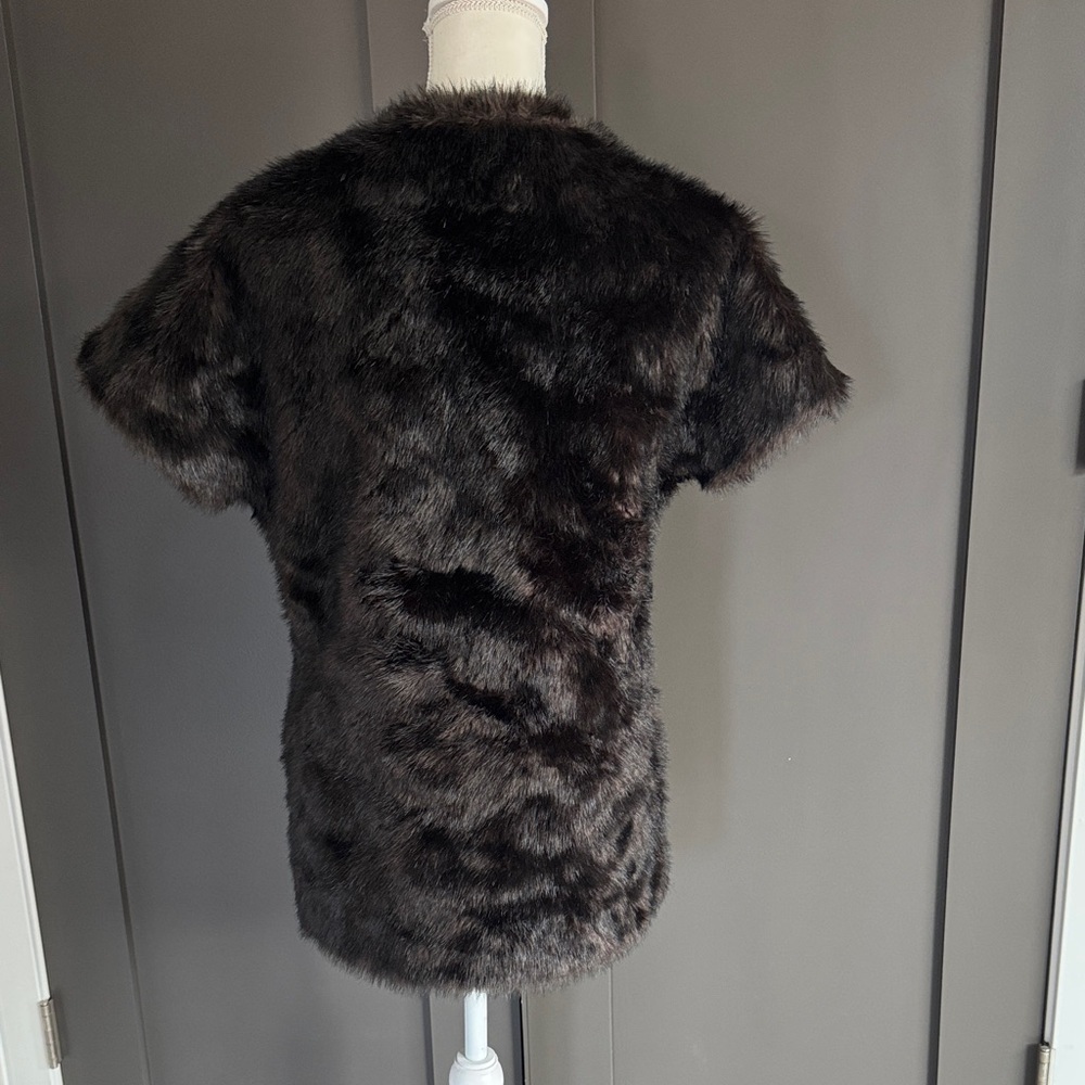 Adrienne Landau Dark Brown Faux Fur Vest Size S - Picture 5 of 13